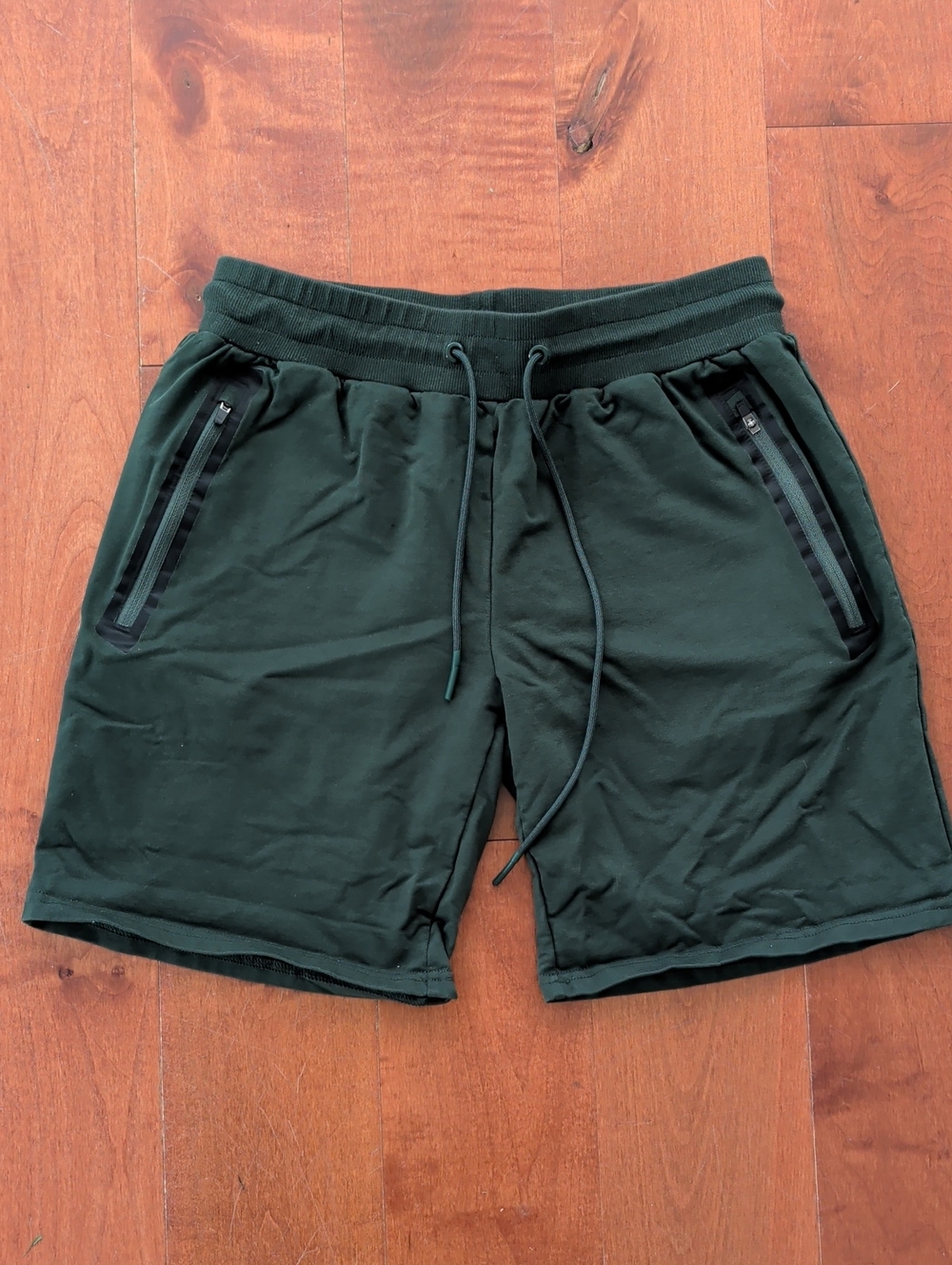 Men's Athletic Drawstring Shorts in Forest Green 5" Inseam